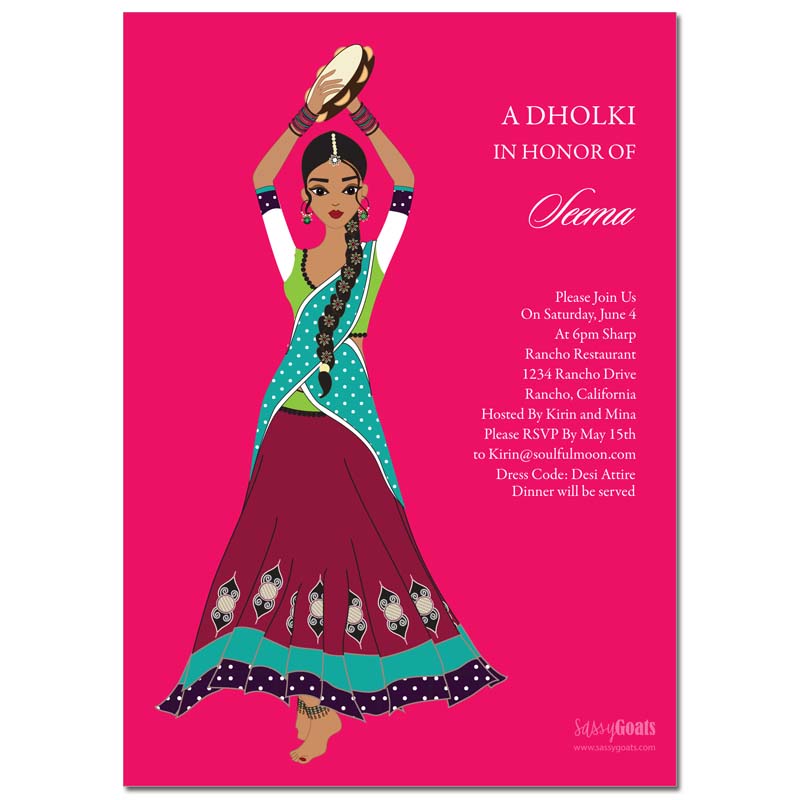 Online Dholki Bridal Shower Invitations
