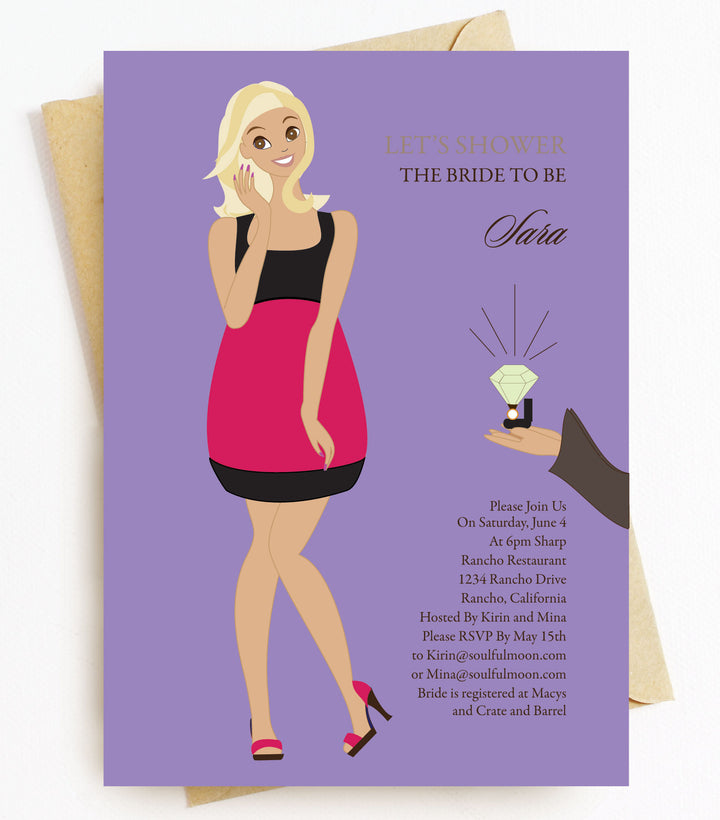 Blonde Bridal Shower Invitations