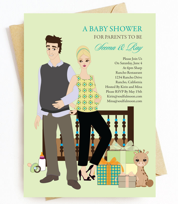 Blonde Baby Shower Invitations