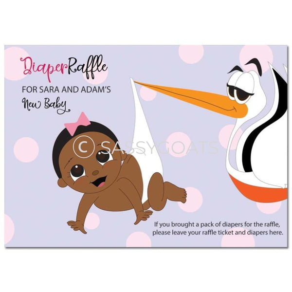African American Baby Shower Games - Stork Dropoff Diaper Raffle