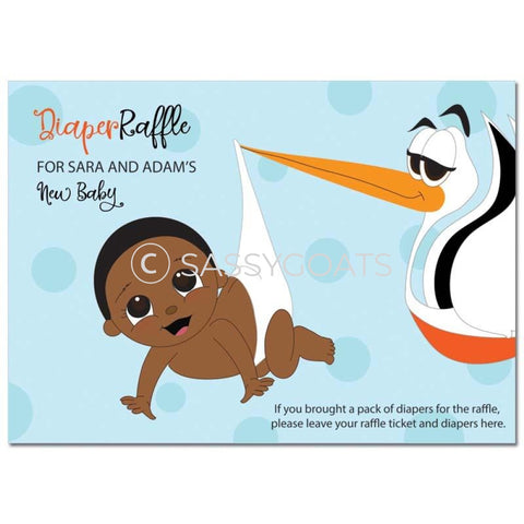 African American Baby Shower Games - Stork Dropoff Diaper Raffle