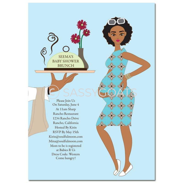 African American Baby Shower Invitation - Dining Diva