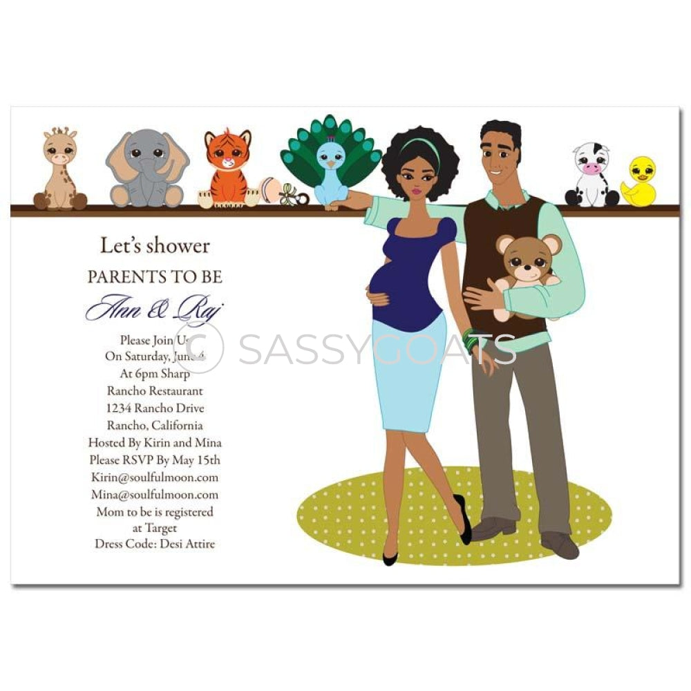 African American Baby Shower Invitation - Shelf