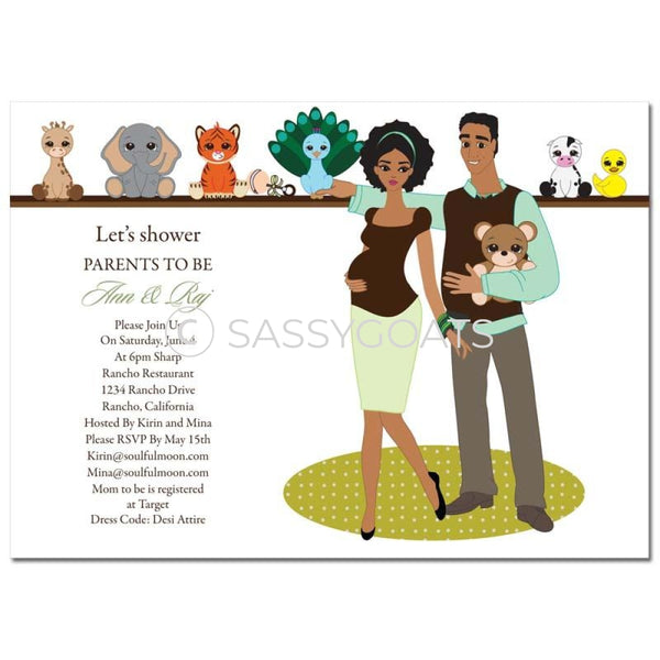 African American Baby Shower Invitation - Shelf
