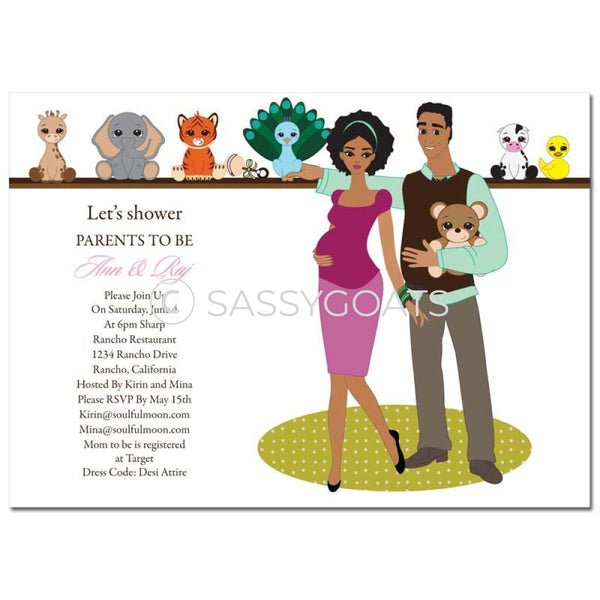 African American Baby Shower Invitation - Shelf