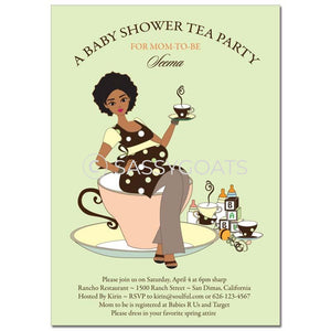 African American Baby Shower Invitation - Teacup Mommy