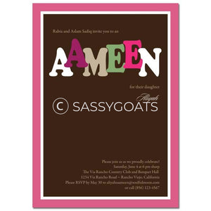 Ameen Invitation - Block Letters