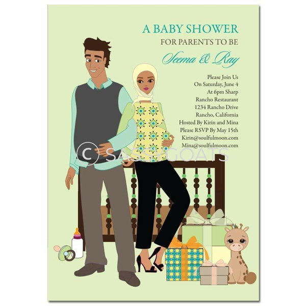 Baby Shower Invitation - Back To Headscarf Hijab