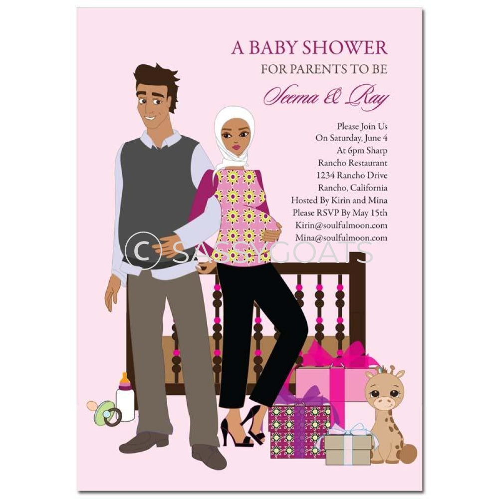 Baby Shower Invitation - Back To Headscarf Hijab