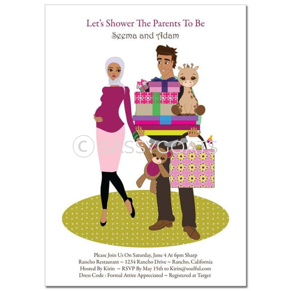 Baby Shower Invitation - Bounty Headscarf Hijab