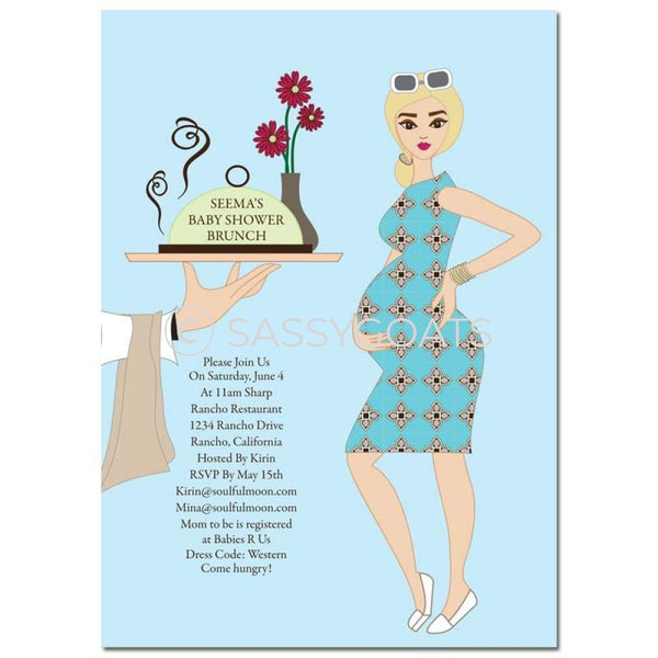 Baby Shower Invitation - Dining Diva Blonde