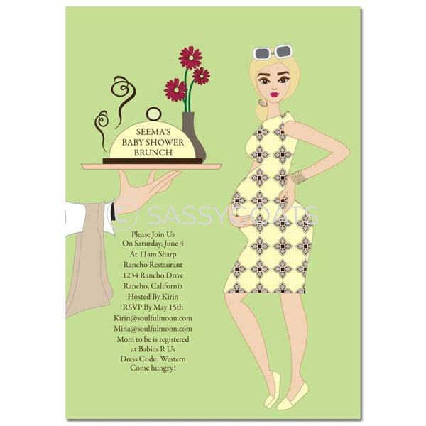 Baby Shower Invitation - Dining Diva Blonde