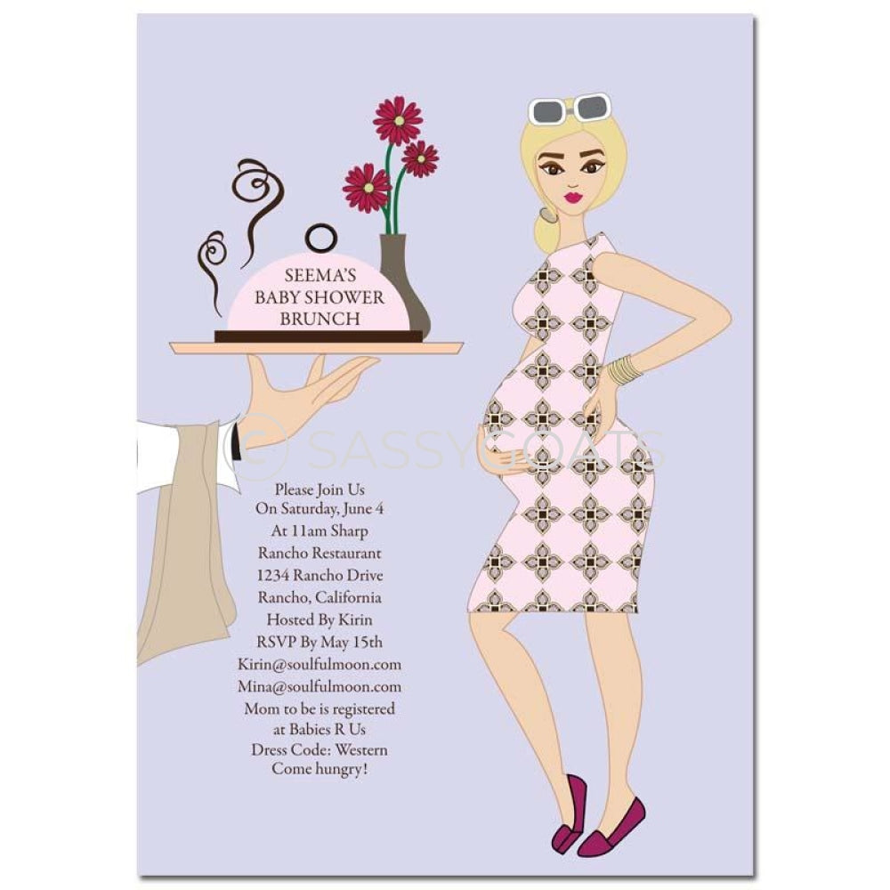 Baby Shower Invitation - Dining Diva Blonde