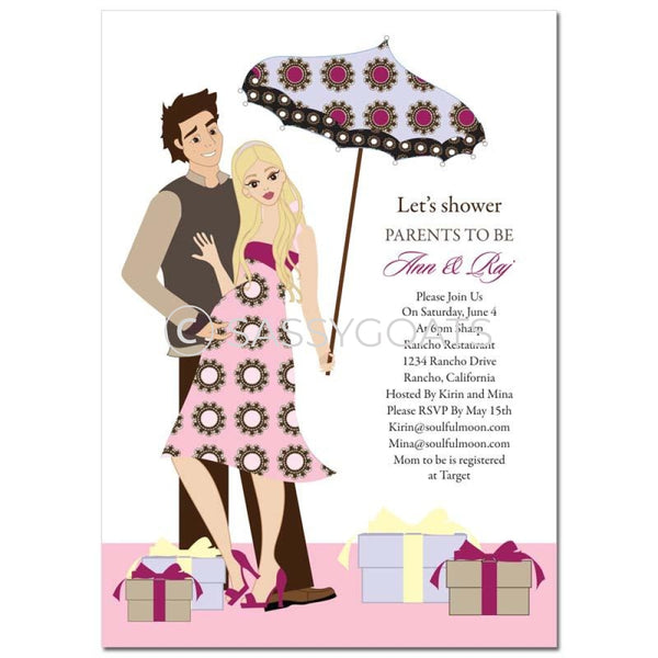 Baby Shower Invitation - Fancy Umbrella Blonde
