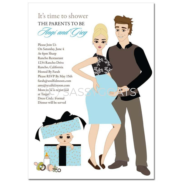 Baby Shower Invitation - Glam Couple Blonde