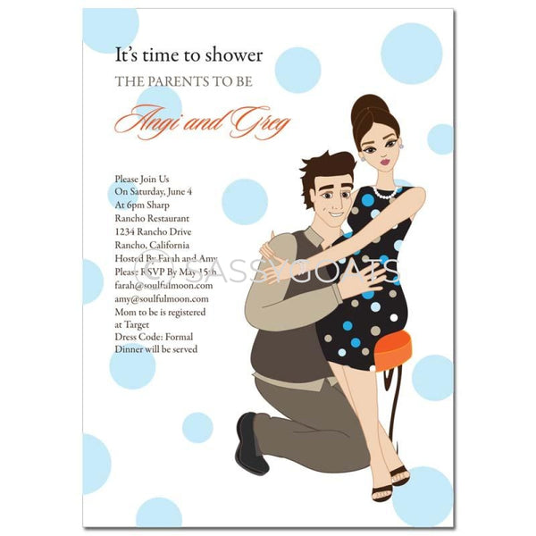 Baby Shower Invitation - Hugs Brunette