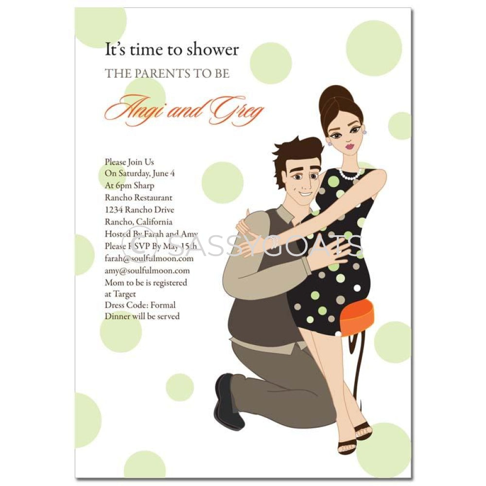 Baby Shower Invitation - Hugs Brunette