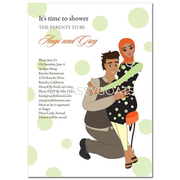 Baby Shower Invitation - Hugs Headscarf Hijab
