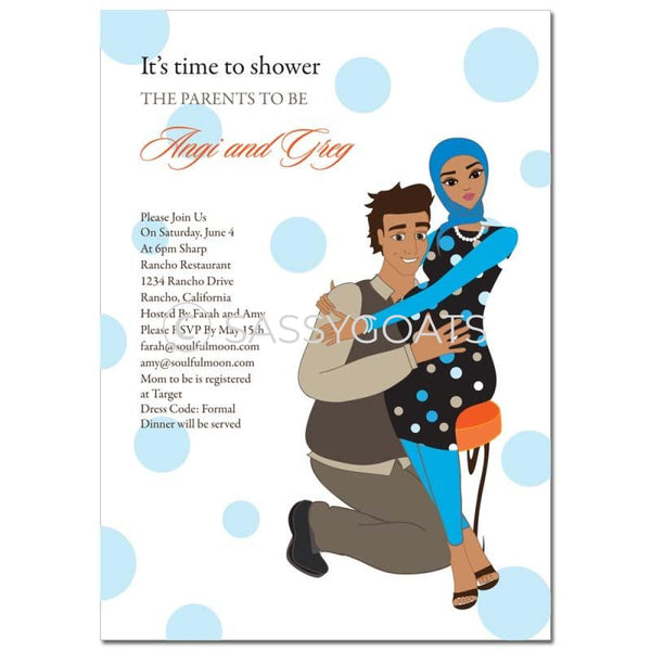 Baby Shower Invitation - Hugs Headscarf Hijab