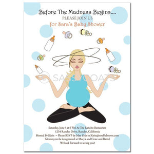 Baby Shower Invitation - Meditating Mommy Blonde