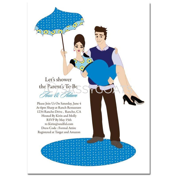 Baby Shower Invitation - Mommy Cargo Brunette