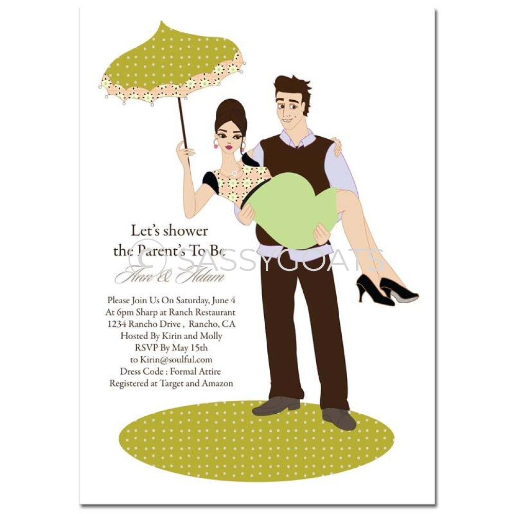 Baby Shower Invitation - Mommy Cargo Brunette
