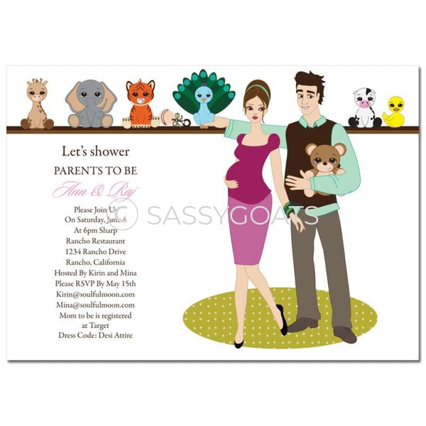 Baby Shower Invitation - Shelf Brunette