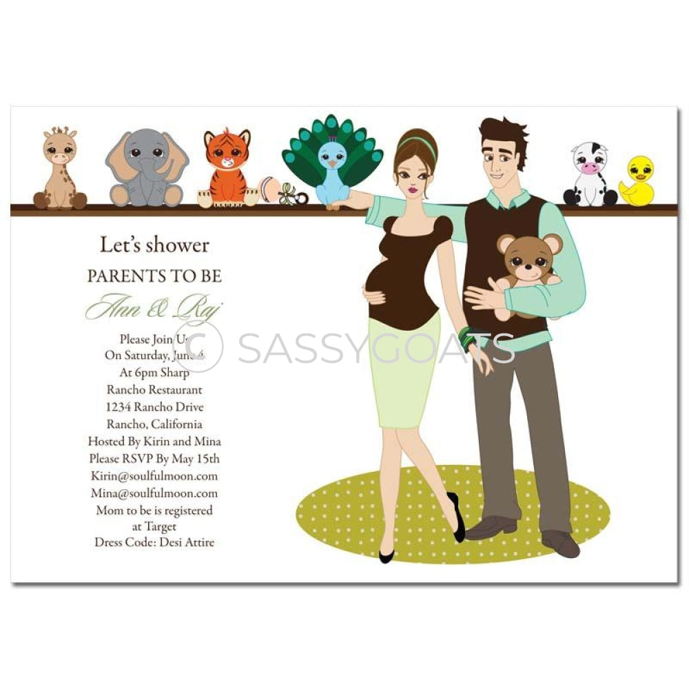 Baby Shower Invitation - Shelf Brunette