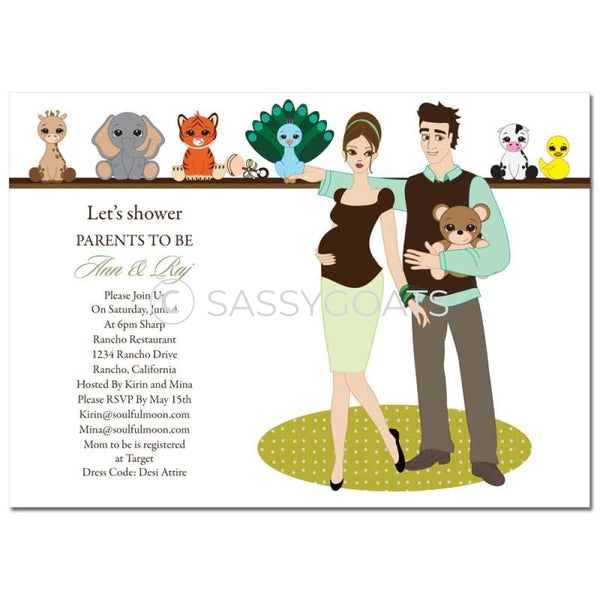 Baby Shower Invitation - Shelf Brunette