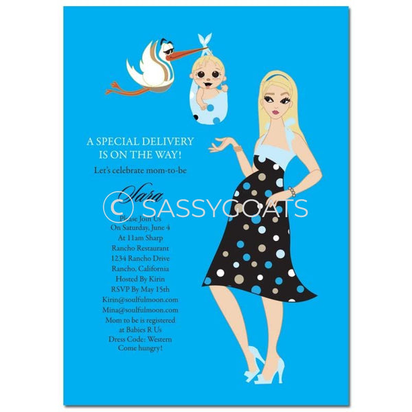 Baby Shower Invitation - Spring Delivery Blonde