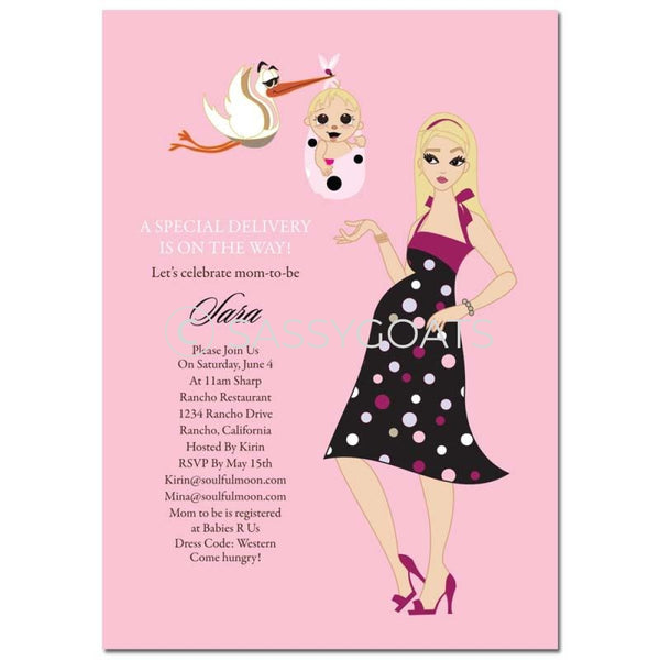 Baby Shower Invitation - Spring Delivery Blonde