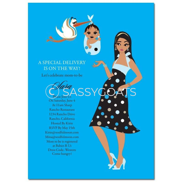 Baby Shower Invitation - Spring Delivery Brunette