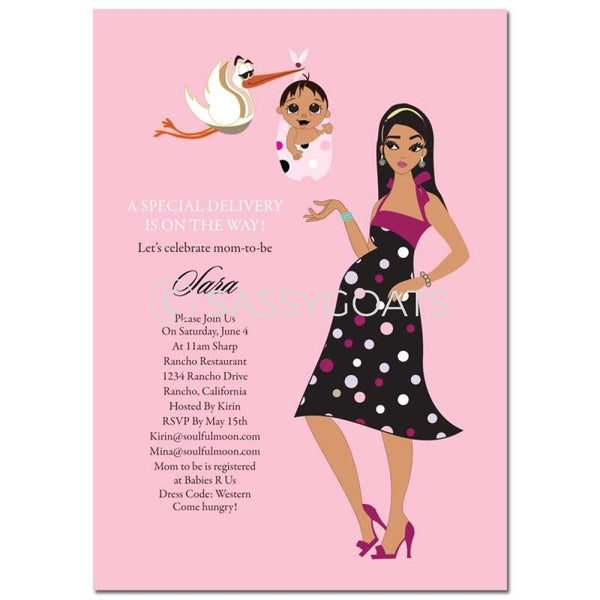 Baby Shower Invitation - Spring Delivery Brunette