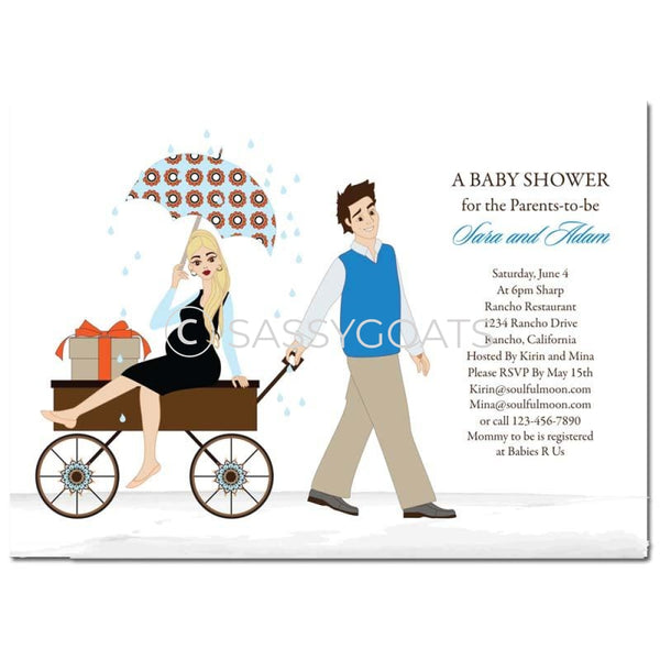 Baby Shower Invitation - Wagon Diva Blonde