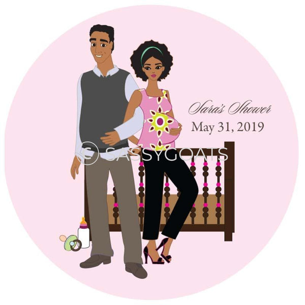 Baby Shower Party And Gift Stickers - Back To African American