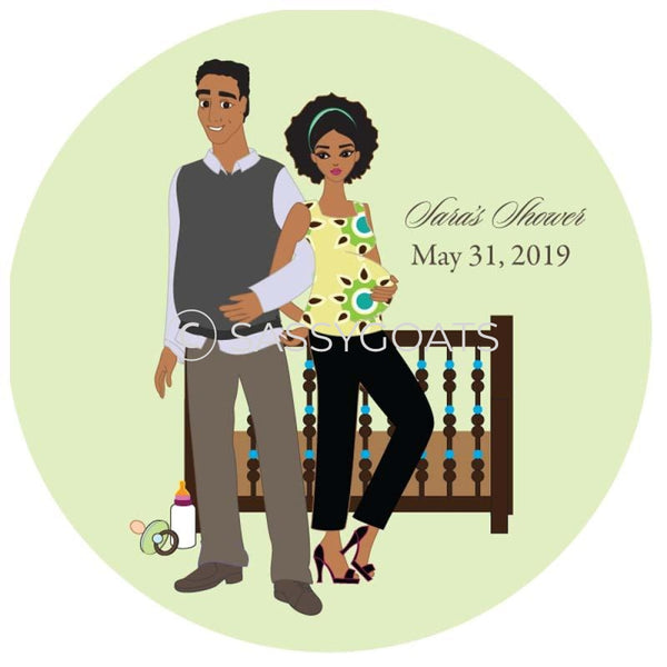 Baby Shower Party And Gift Stickers - Back To African American