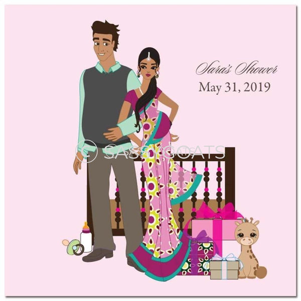 Baby Shower Party And Gift Stickers - Back To South Asian