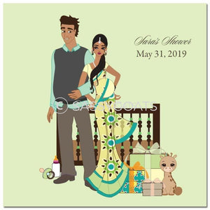 Baby Shower Party And Gift Stickers - Back To South Asian