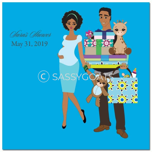 Baby Shower Party And Gift Stickers - Bounty African American