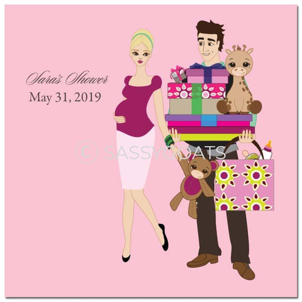 Baby Shower Party And Gift Stickers - Bounty Blonde