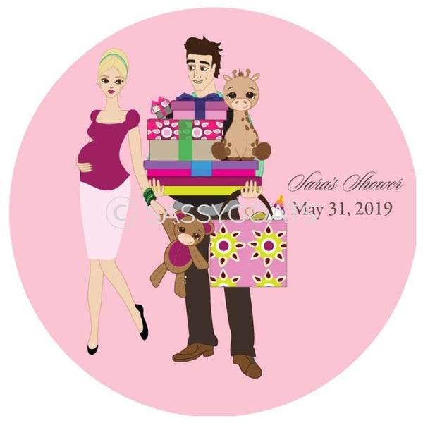 Baby Shower Party And Gift Stickers - Bounty Blonde