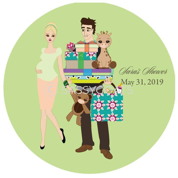 Baby Shower Party And Gift Stickers - Bounty Blonde