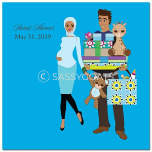 Baby Shower Party And Gift Stickers - Bounty Headscarf Hijab