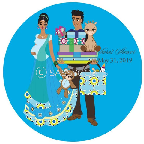 Baby Shower Party And Gift Stickers - Bounty South Asian