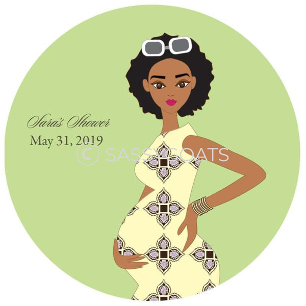 Baby Shower Party And Gift Stickers - Dining Diva African American