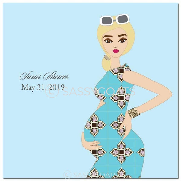 Baby Shower Party And Gift Stickers - Dining Diva Blonde