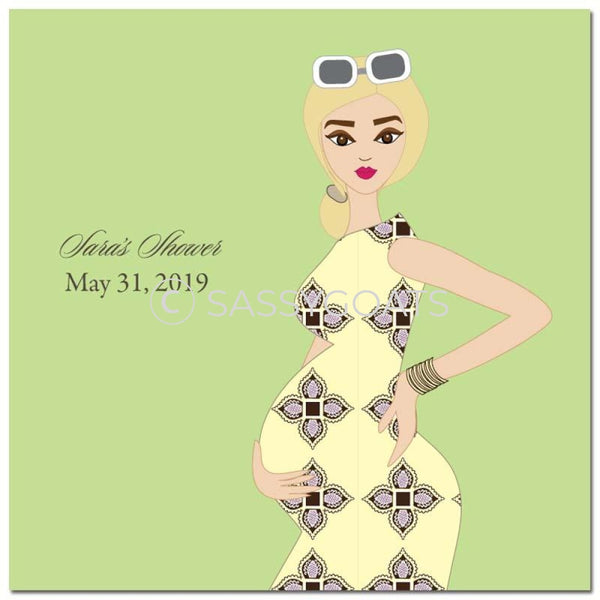 Baby Shower Party And Gift Stickers - Dining Diva Blonde