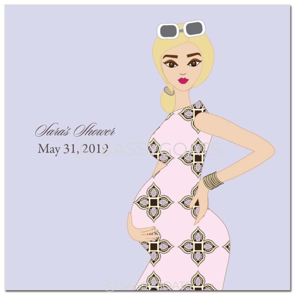 Baby Shower Party And Gift Stickers - Dining Diva Blonde