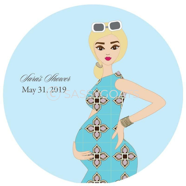 Baby Shower Party And Gift Stickers - Dining Diva Blonde