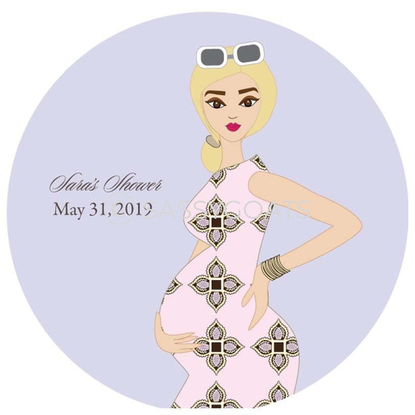 Baby Shower Party And Gift Stickers - Dining Diva Blonde